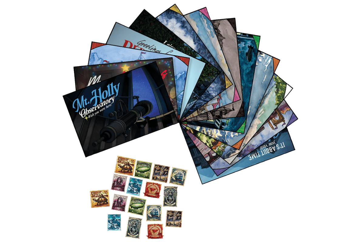 Ensemble de timbres et de cartes postales