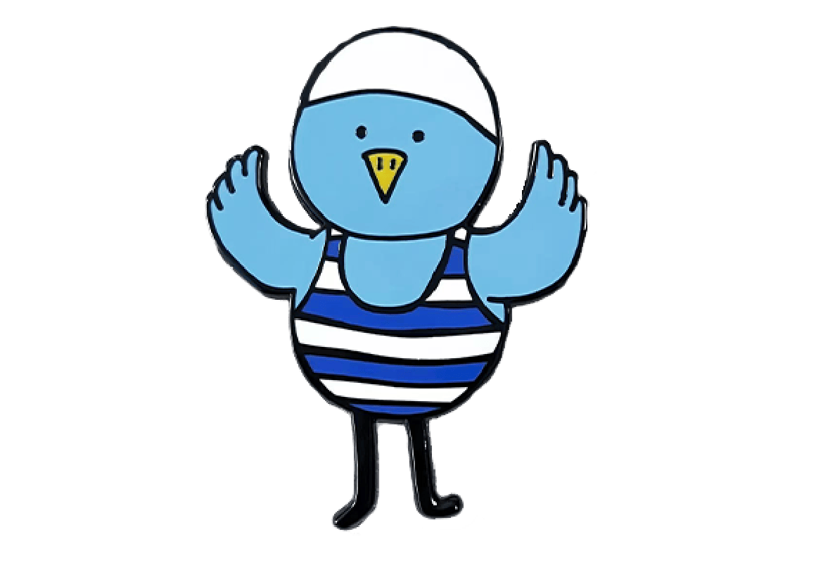 Blue Prince Swim Bird Pin